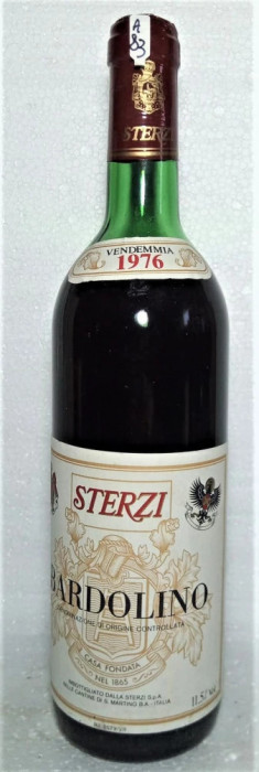 A83- VIN ROSU - BARDOLINO STERZI, DOC,- recoltare 1976 cl 72 gr 11,5