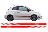 Stickere Laterale compatibil cu FIAT 500 (2007+) Rosu STICKERF500