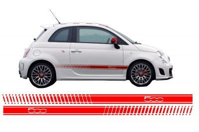 Stickere Laterale FIAT 500 (2007+) Rosu Performance AutoTuning foto