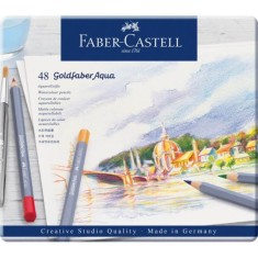 Set 48 Creioane Colorate Acuarela Faber-Castell Goldfaber Aqua, Diverse Culori, Creioane Acuarela Faber Castell Goldfaber Aqua, Creioane Colorate, Cre foto