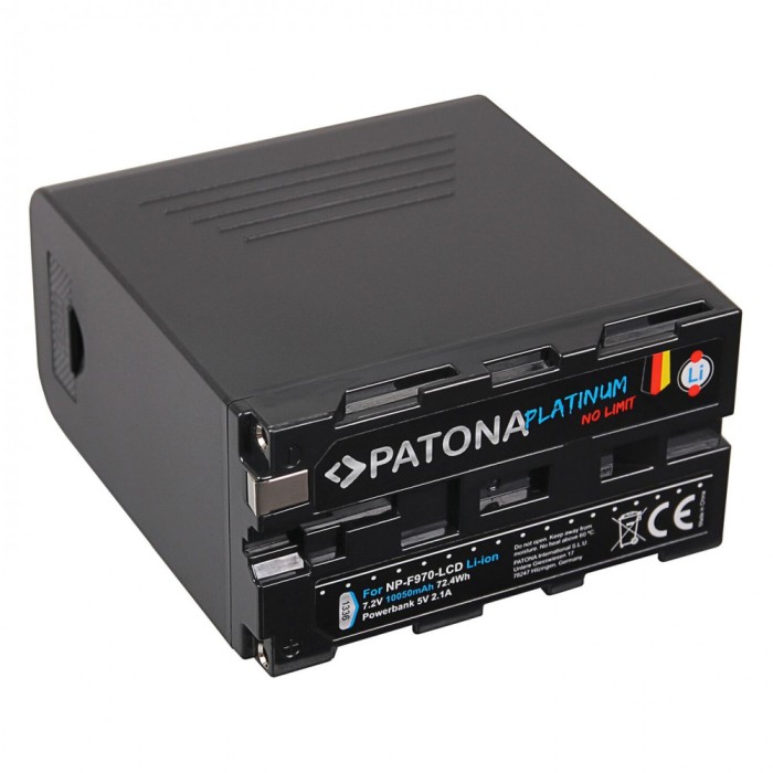 Acumulator Patona Platinum NP-F950 NP-F960 NP-F970 10050mAh cu LCD si Powerbank 5V/2A replace video SONY-1336