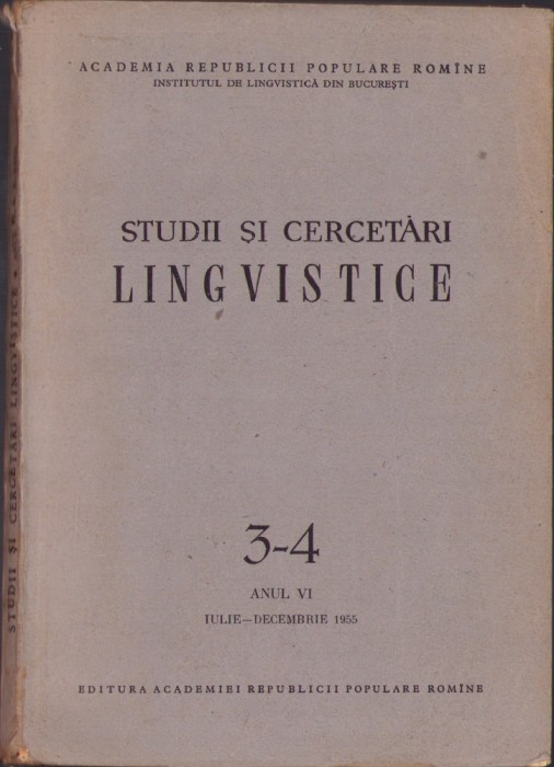 HST C1503 Studii și cercetări lingvistice 3-4/1955