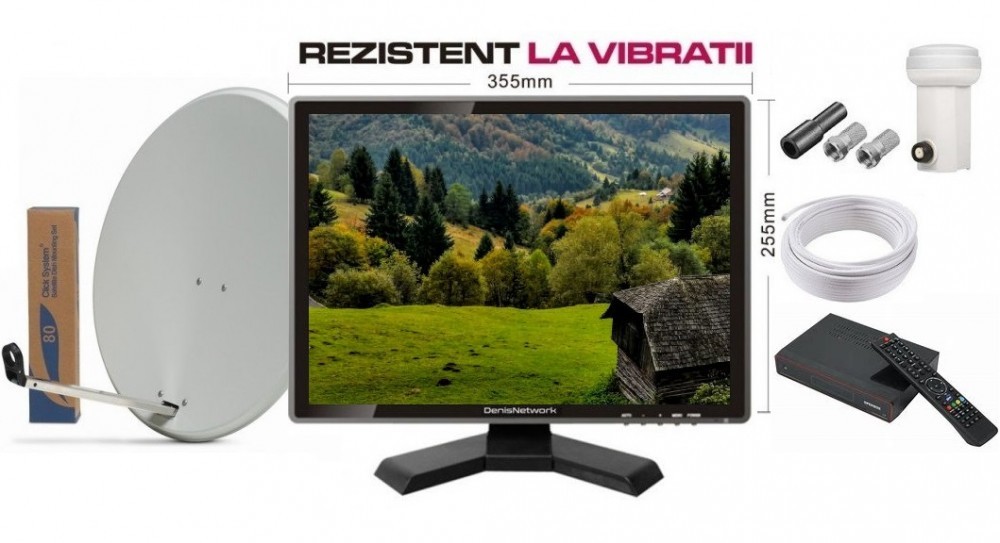 Set complet antena cabana + televizor 38cm si receptor fara abonament