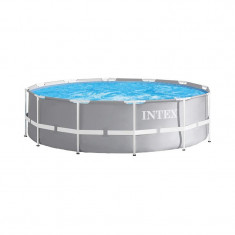 Piscina cu cadru metalic Intex, 366 x 99 cm, 8592 l, PVC, pompa inclusa, Gri foto