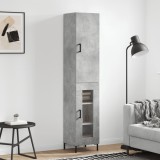 vidaXL Dulap &icirc;nalt, gri beton, 34,5x34x180 cm, lemn prelucrat