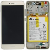 Huawei P8 Lite 2017 (PRA-L21) Capac frontal modul display + LCD + digitizer + baterie aurie 02351DYP