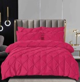 Cumpara ieftin Lenjerie pat dublu cu pliuri,bumbac finet,6 piese,roz fucsia-A760, Jojo Home