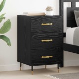 vidaXL Dulap de noapte Stejar Negru 40 x 40 x 66 cm Lemn compozit 882100