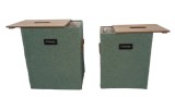 Cumpara ieftin Set 2 cosuri rufe maro verde Jin 35 x 25 x 45, 40 x 30 x 50 cm
