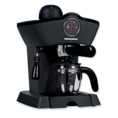 Espressor manual Retro effect Heinner, 800 W, 3.5 bari, 250 ml, control mecanic, cana sticla, Negru