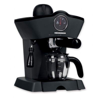 Espressor manual Retro effect Heinner, 800 W, 3.5 bari, 250 ml, control mecanic, cana sticla, Negru foto