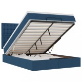 Cumpara ieftin Cadru de pat otoman cu saltea tesatura albastra 140x200cm