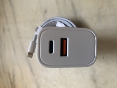 Incarcator 33w 2 iesiri USB si USB-C (Type-C) + cablu USB-C (type-c) la lightning Iphone foto