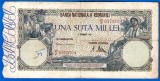 (58) BANCNOTA ROMANIA - 100.000 LEI 1946 (21 OCTOMBRIE 1946), FILIGRAN ORIZONTAL