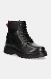 Tommy Jeans pantofi inalti TJM LACE UP BOOT barbati, culoarea negru, EM0EM01446