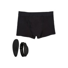 Boxeri cu vibrator CALEXOTICS Boxer Brief Set, control prin telecomandă tip ceas, 12 funcții de vibrație, culoare negru