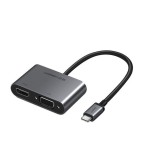 Convertor USB-C la HDMI si VGA (compatibil cu Thunderbolt 3 Port)-Culoare Negru