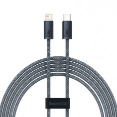 Baseus Cablu USB tip C - Lightning pentru iPhone, 2m, Power Delivery, 20W, gri (CALD000116)