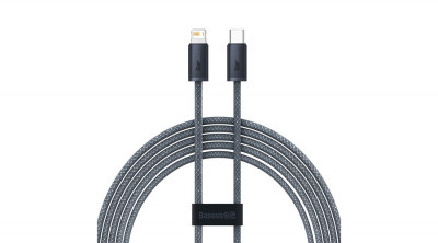 Baseus Cablu USB tip C - Lightning pentru iPhone, 2m, Power Delivery, 20W, gri (CALD000116) foto