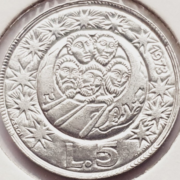 2714 San Marino 5 Lire 1973 Peace km 24