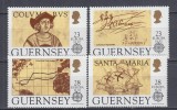 GUERNSEY 1992 EUROPA CEPT CRISTOFOR COLUMB SERIE MNH, Nestampilat