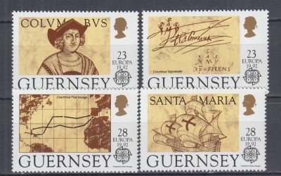 GUERNSEY 1992 EUROPA CEPT CRISTOFOR COLUMB SERIE MNH foto