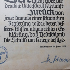 GERMANIA NAZISTA -REVISTA DE PROPAGANDA NSDAP -STAMPILA SI SEMNATURA H. HIMMLER