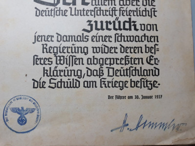 GERMANIA NAZISTA -REVISTA DE PROPAGANDA NSDAP -STAMPILA SI SEMNATURA H. HIMMLER foto