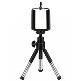 Mini trepied telescopic pentru telefon cu suport smartphone cu arc dublu, reglabil pana la 20 cm, deschidere 5, 8 cm, ABS negru