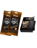 Set cadou Servetele Piele si Odorizant Auto Areon