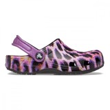 Saboti Crocs Classic Animal Print Clog Kids Multicolor - Papaya/Leopard