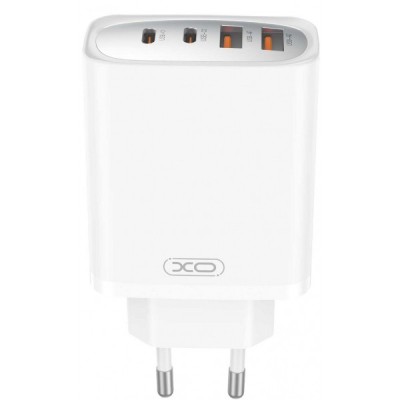 Incarcator Retea XO Design CE22, 45W, 3A, 2 x USB-A - 2 x USB-C, Alb foto