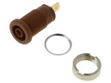 Conector banană 4mm soclu 25A 1kVDC maro aurit HIRSCHMANN T&amp;M