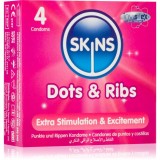 Skins Dots &amp; Ribs prezervative Vanilla 4 buc