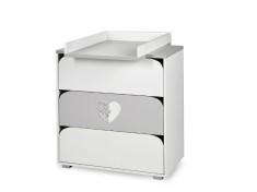 Comoda de infasat Klups NEL Heart Alb Gri GreatGoods Plaything foto