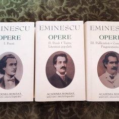 Mihai Eminescu - Opere, volumele 1, 2, 3 (Academia Romana) EDITIE DE LUX