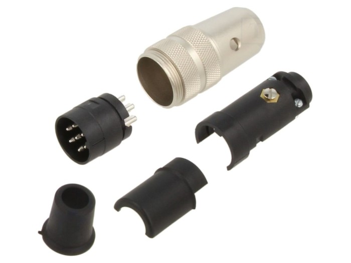 Conector M16 tată 7 pini, pe cablu