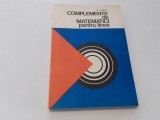 Complemente de matematici pentru licee D.V.Ionescu P4, Alta editura