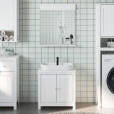Set mobilier baie &bdquo;BERG&rdquo;, 2 piese, alb, lemn masiv de pin