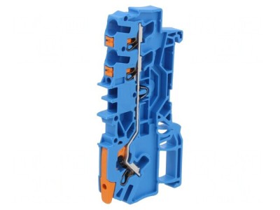 Conector Electric de &amp;Icirc;mbinare Șine 0,25-2,5mm&amp;sup2; 3 Borne Albastru foto