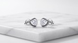 Cumpara ieftin CERCEI ARGINT 925 INIMA CU SURUB - CERCEI STUD CU CRISTAL ZIRCONIU ELEGANTI