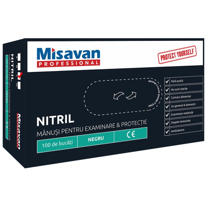 Manusi nitril Misavan, negru L