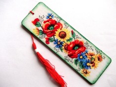 semn de carte cu maci , albastrele si floarea soarelui 42811