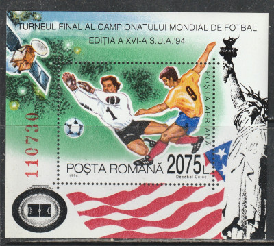 Romania 1994 - #1345 Turneul Final al Campionatului Mondial de Fotbal S/S 1v MNH foto