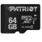 CARD MicroSD PATRIOT, 64 GB, MicroSDXC, clasa 10, standard UHS-I U1, &quot;PSF64GMDC10&quot; (timbru verde 0.03 lei)