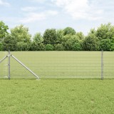 vidaXL Gard din plasă sudată cu 13 ancore cu v&acirc;rf 0.8x50 m Oțel galvanizat