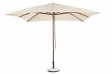 Umbrela pentru gradina/terasa Syros, Bizzotto, 300 x 300 x 270 cm, stalp &Oslash;48 mm, lemn/poliester, natural
