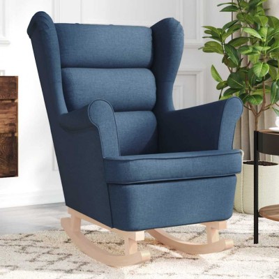 vidaXL Scaun balansoar, albastru, 74x90x102 cm, material textil foto