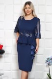 Cumpara ieftin Rochie eleganta Abstract Navi - 58Marimea, Yves