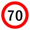 Autocolant limitator viteza 70km/h - &Oslash;13cm Garage AutoRide